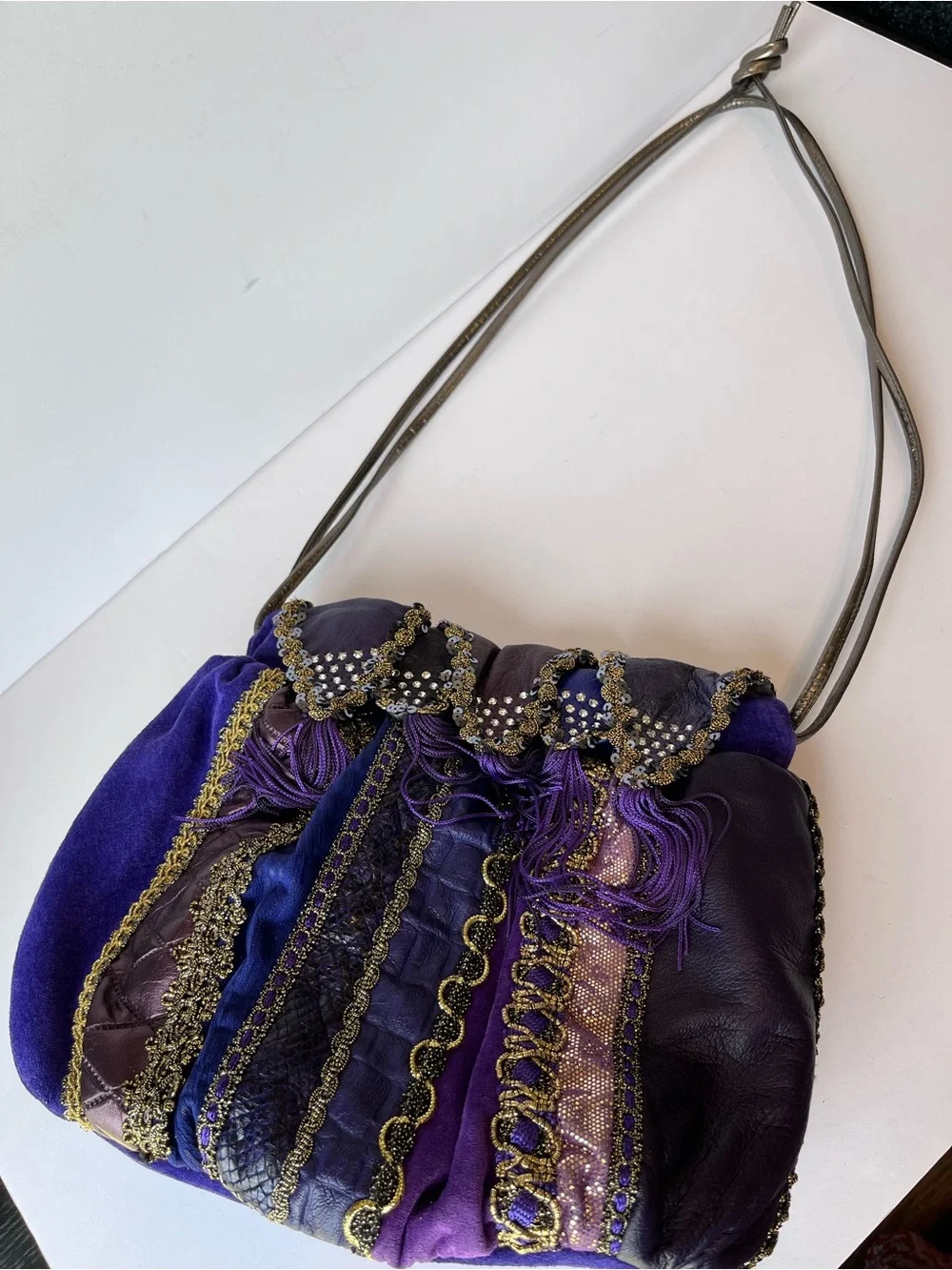Vintage Rita Diana For Mylinka Boho Purple Clown Purse Bag